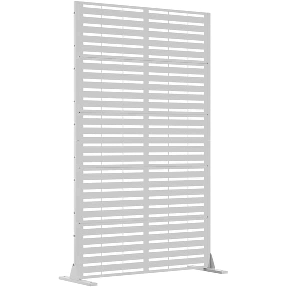 Metal Privacy Screen, 6FT Outdoor Privacy Screen, Freestanding Privacy Screen with Stable Base, Outdoor Privacy Fence for Patio, Garden, Balcony and Backyard