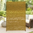 thumbnail image 1 of Metal Privacy Screen 72" H x 47" W, Outdoor Privacy Screens and Panels, Freestanding Decorative Fence for Patio Lawn Garden Deck Balcony, Outdoor Divider with Stand, 1 of 7