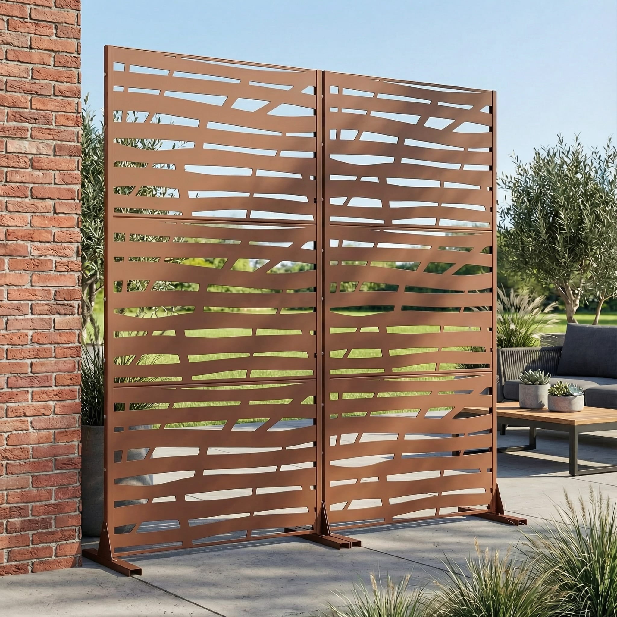 Metal Privacy Screen Fence Panel with Stylish Pattern