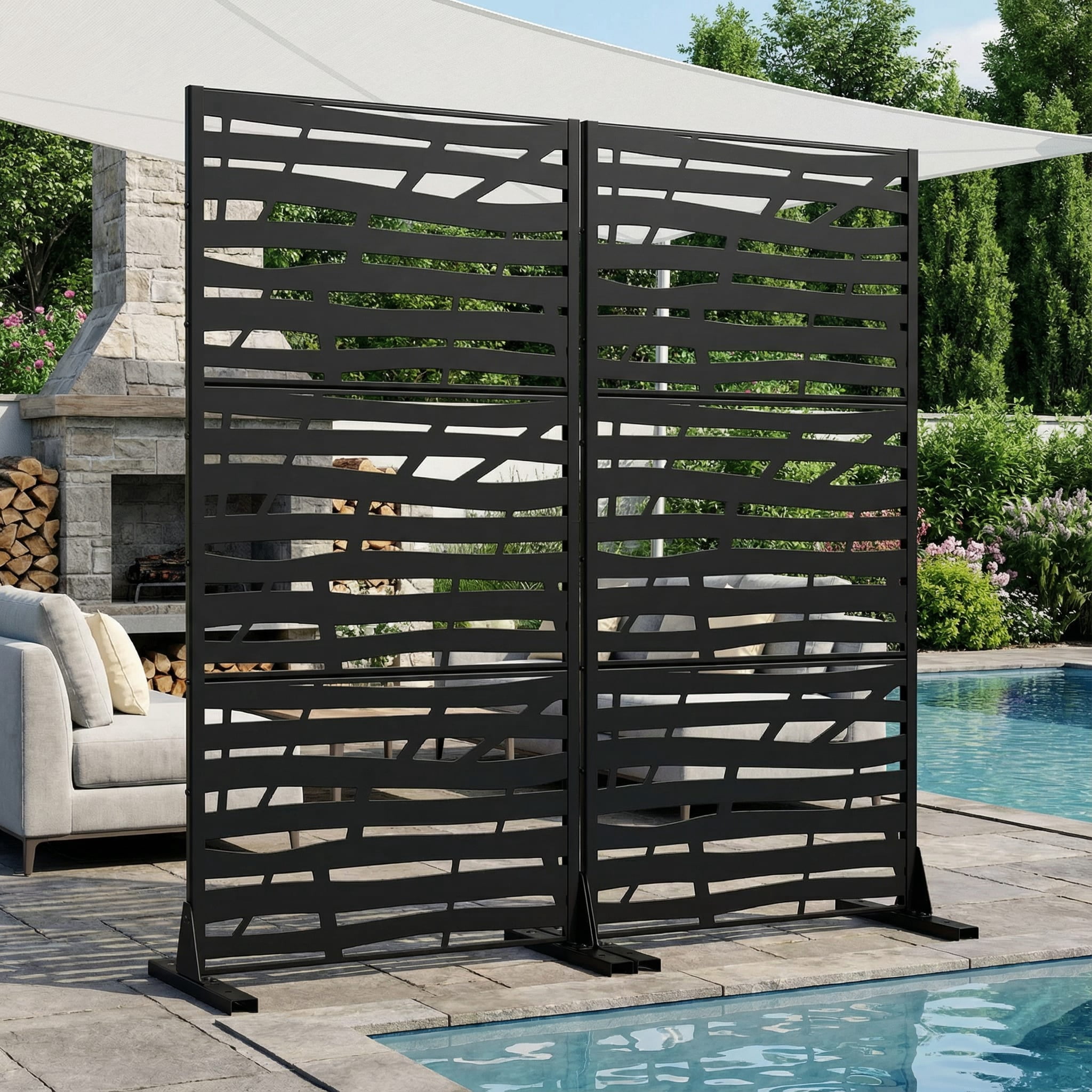 Metal Privacy Screen Fence Panel with Stylish Pattern