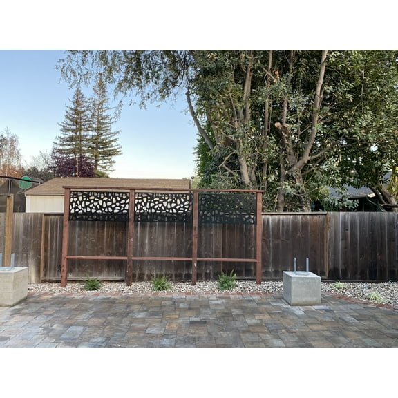 Metal Privacy Screen, Laser Cut Decorative Steel Privacy Panel Metal Fencing, Hanging Room Divider Partitions Panel Screen,48x24in 013