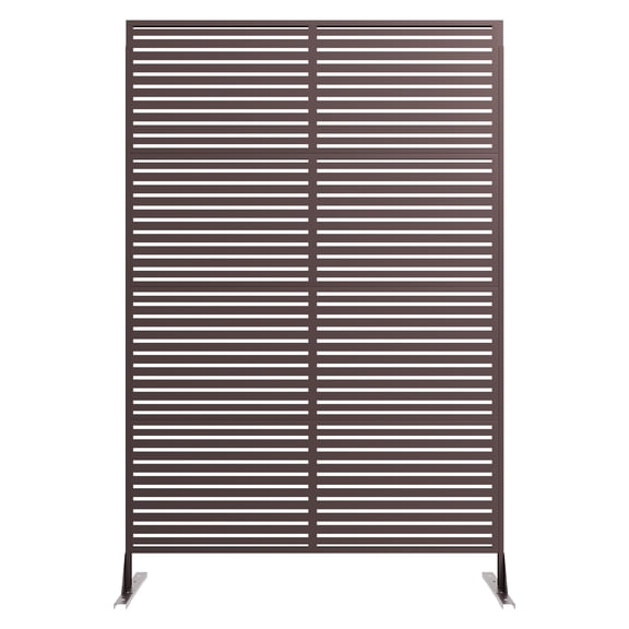 Metal Privacy Screen Outdoor – 71"x46" Freestanding Decorative Fence Panel, Rustproof & Weather Resistant, Breathable Room Divider with Stand – for Patio, Deck, Balcony, Lawn, Garden