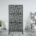 thumbnail image 1 of Metal Privacy Screen Outdoor Decorative Privacy Screen with Stand Freestanding Privacy Screen for Patio, Garden, Balcony, Porch Featuring Precise Laser Cut, 1 of 9