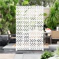thumbnail image 1 of Metal Privacy Screen for Outdoor Freestanding Privacy Screens, 72" H x 44" W White Fence Panels with Stand, Patio Metal Screens for Outside Outdoor Divider Deck Balcony Garden and Indoor, 1 of 6
