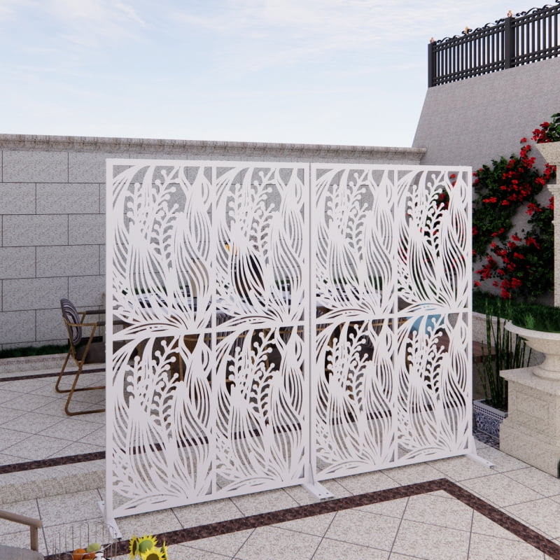 Metal Privacy Screens W3.8Ft X H6Ft Outdoor and Indoor Divider with ...