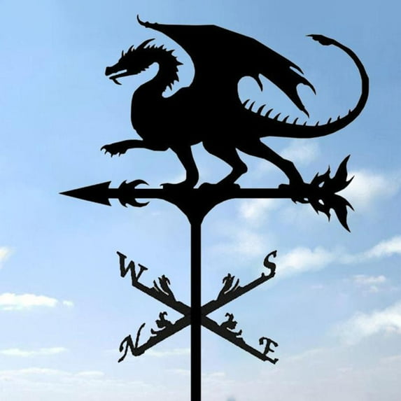 Metal Products 29.5-Inch Deluxe Weathervane Black Ornament Weathervane - Dragon