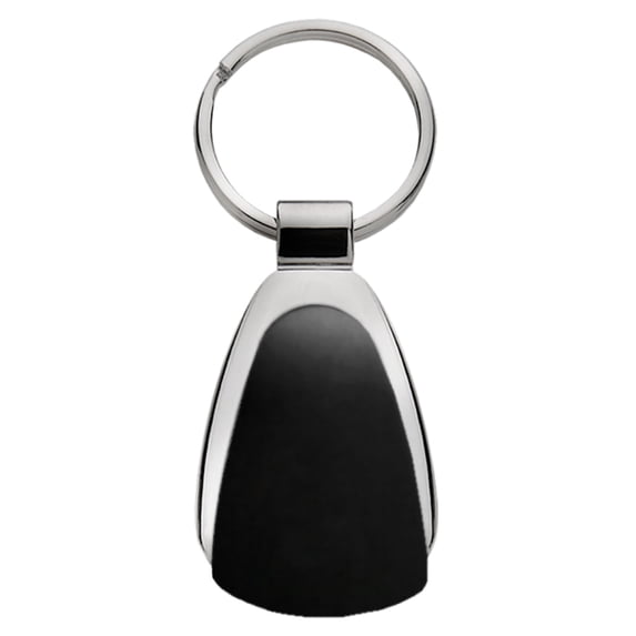 Metal Promotional Keychain & Keyring - Black Teardrop