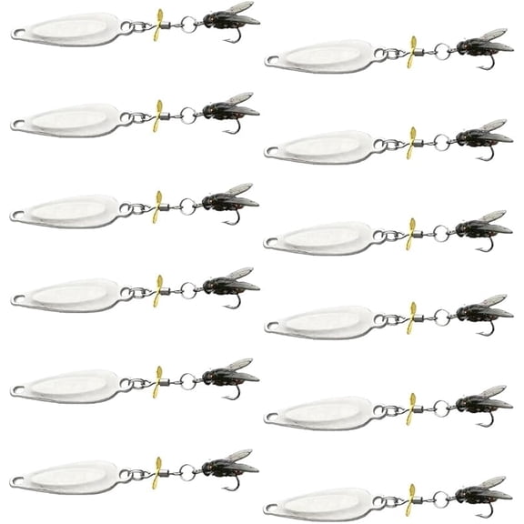 Metal Propeller Fishing Lure for Catching Fish, Fish Bait Freshwater, Fly Spinning Propeller Metal Sequin Soft Bait, Comes with Scent