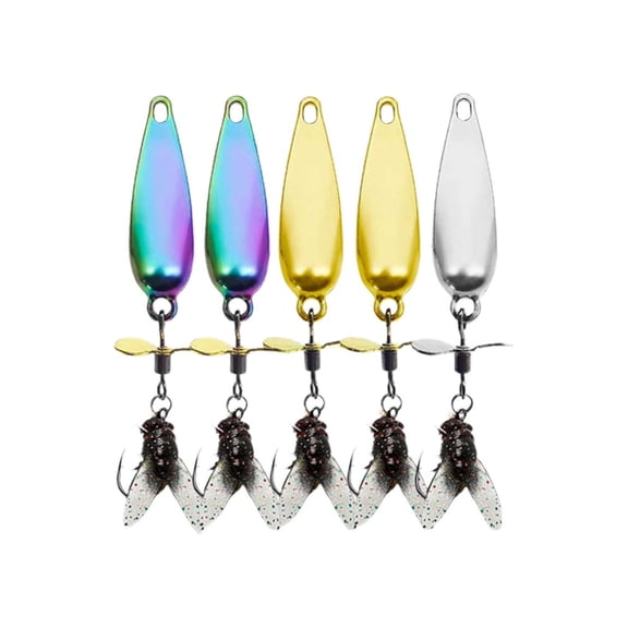 Metal Propeller Fishing for Catfish Trout Swimbaits Kit Aluminum Propeller for Freshwater Angling, 6cm, Iridescen,Yellow,White