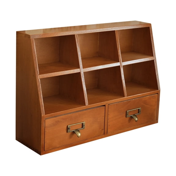 Metal Pulls Desktop Organizers 2 Hide Drawers 6 Spacious Compartments