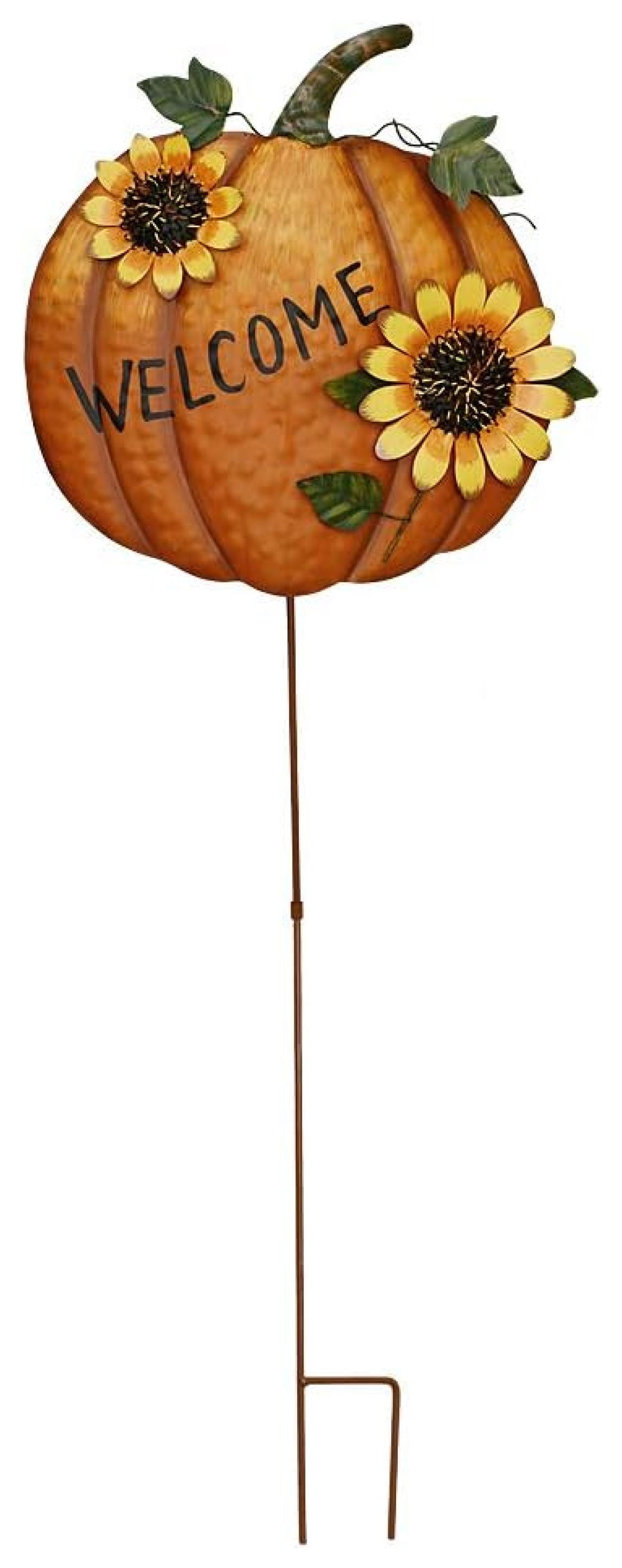 Metal Pumpkin Yard Stakesnull