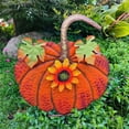thumbnail image 1 of Metal Pumpkin Garden Stake Fall Decor Decorative Rustic Yard Sign Outdoor Thanksgiving Yellow,B, 1 of 10