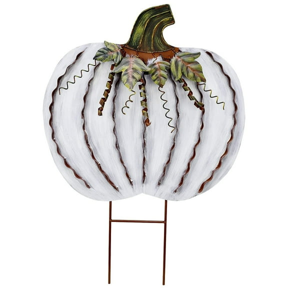 Metal Pumpkin Yard Sign with Stake Lawn Decoration Pumpkin Yard Stake Fall Decor