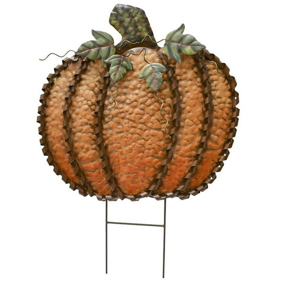 Metal Pumpkin Yard Sign with Stake Lawn Decoration Pumpkin Yard Stake Fall Decor