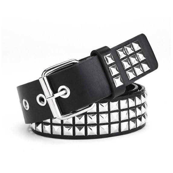 Metal Punk Rock Rivet belt,Grommet Leather Belts Grommet Belt PU Leather Punk Belt Studded Belt for Women Men