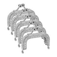 thumbnail image 1 of Metal Purse Frames, 2.6" 5Pcs Kiss Lock Clasp Frame for Coin Bags DIY, Silver, 1 of 6