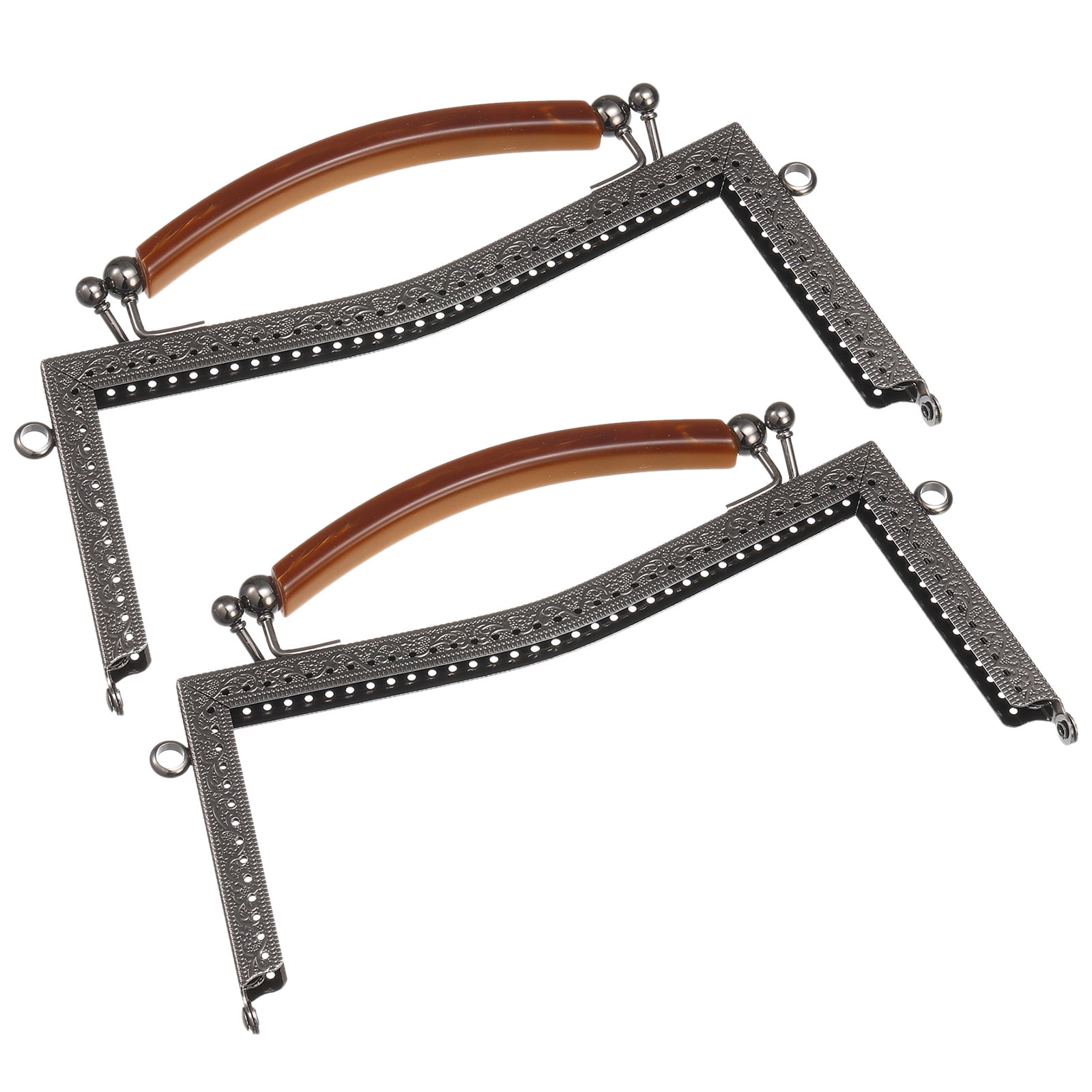 Metal Purse Frames 2 Pcs Kiss Lock Clasp Embossed Clutch Frame with