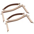 thumbnail image 1 of Metal Purse Frames 2 Pcs Kiss Lock Clasp Embossed Clutch Frame with Handle for Coin Purse Handbag DIY Craft, Gold, 1 of 6