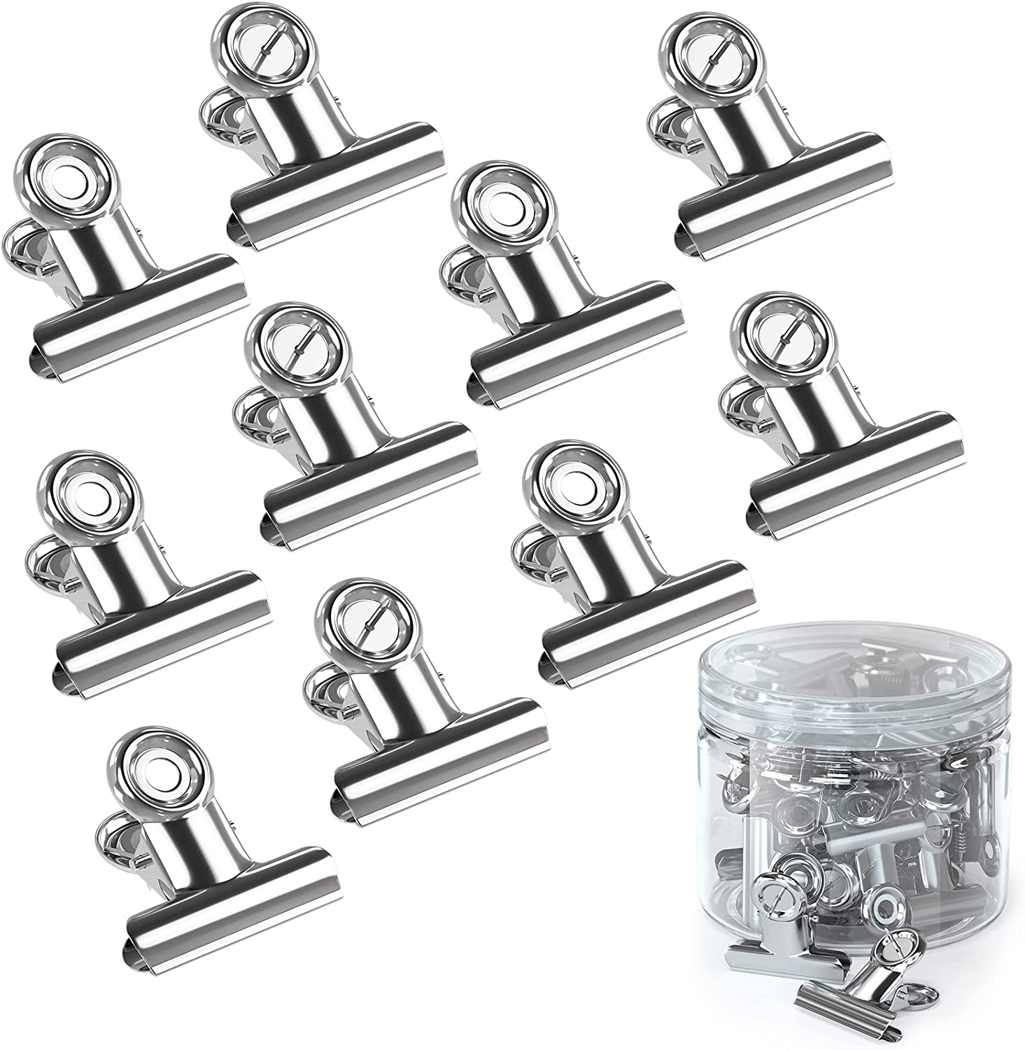 Metal Push Pin Clips Bulldog Clip 30 Pcs Heavy Duty Clips with Pins for