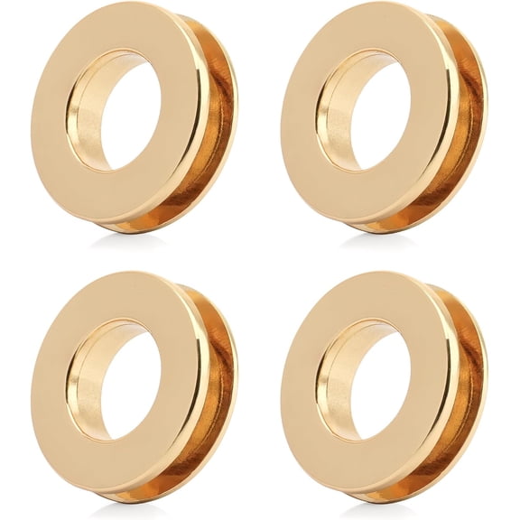 Metal Push Snap Together Grommet Flat Surface Snap Rings Eyelet O-Rings Purse Loop Easy Installation Pack of 4 (11mm (7/16"), Gold)