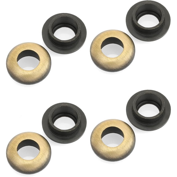 Metal Push Snap Together Grommet Snap Rings Eyelet O-Rings Purse Loop Easy Installation Pack of 10 (5mm (3/16"), Brushed Brass)