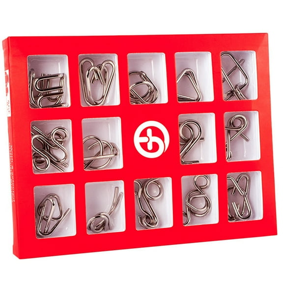 Metal Puzzle Mind Brain Teaser Assembly & Disassembly Puzzles 15 Pieces