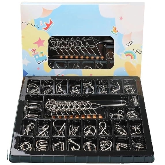 Metal Puzzle Ring Set, 30Pcs Metal Puzzles Brain Teasers, Educational Intellectual Toys, Chinese Ring Trick Toy For Party Kids