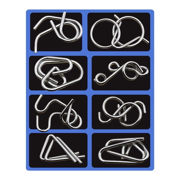 Metal Puzzle Solving,3D Interlocking Metal Wire IQ Logic Game, Puzzles M-etal Wire Puzzle Set,MetalPuzzles Brain Teasers,for Kids Teens Adults Challenge Home Party Challenge