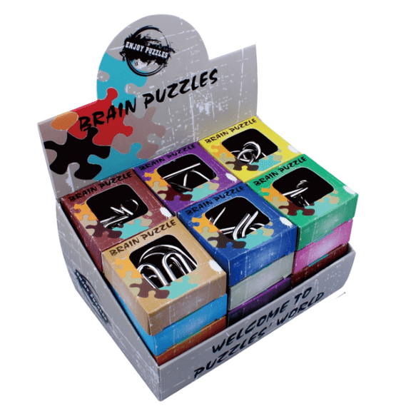 Metal Puzzles for Adults, 24 Pack Metal Wire Puzzle Set , Bending Unlock Puzzles, Party Gifts B