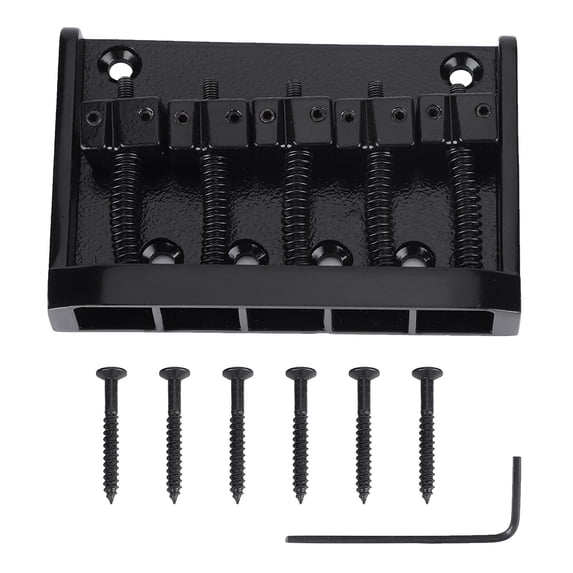 Metal Quality 5 String Electric Bass Bridge Tailpiece Replacement Accessory(Black)