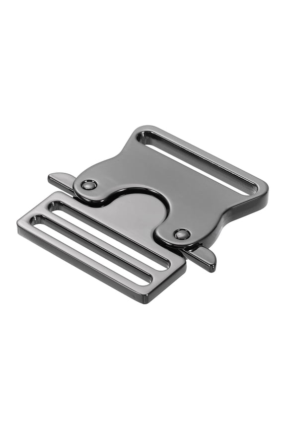 Metal Quick Side Release Buckle, 38mm/1.5" Belt Buckles, Metallic Black
