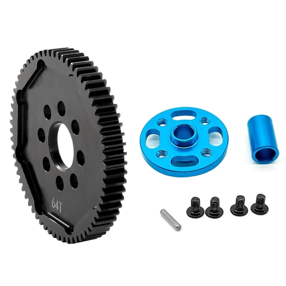 Metal RC Gear High Speed Gear with Mount for TAMIYA TT-02 RC Car Accessories, 64T