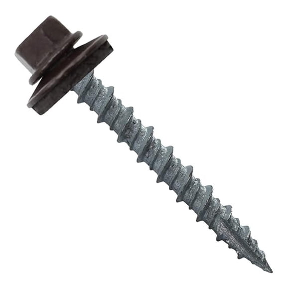 Metal ROOFING SCREWS: (1000) 10 x 1-1/2" Dark Brown Hex Head Sheet Metal Roof Screw. Self starting metal to wood siding screws. EPDM washer. Colored head