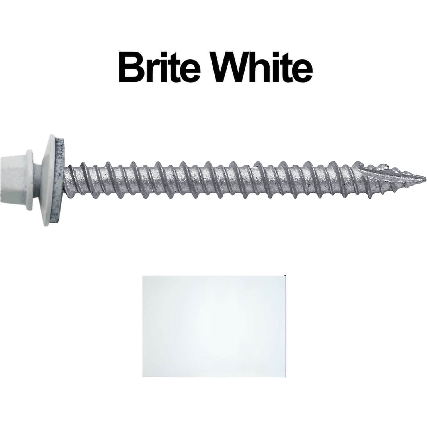 Metal ROOFING SCREWS (750) 10 x 2" Brite White Hex Head Sheet Metal