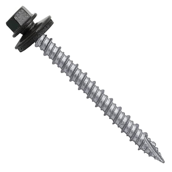 Metal ROOFING SCREWS: (750) 10 x 2" Dark Bronze Hex Head Sheet Metal Roof Screw. Self starting metal to wood siding screws. EPDM washer. Colored head