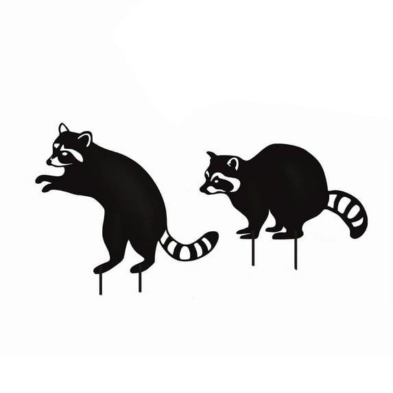 Metal Raccoon Decorative Garden Stake for Lover Gift Raccoon Sculpture Statue for Yard Outdoor Ornament