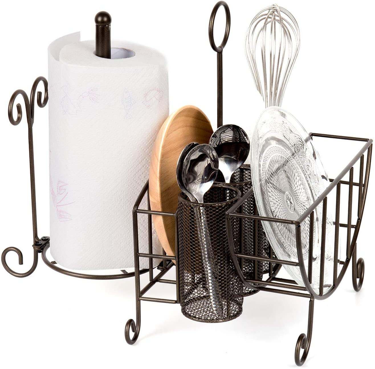 Metal Rack Flatware Caddy Buffet Caddy Organizer for Silverware, Plates
