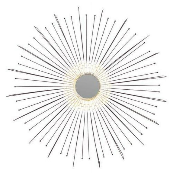 Metal Radial Wall Accent Mirror in Black