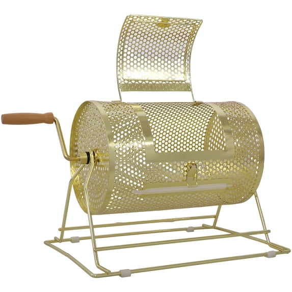 CAOWEI Metal Raffle Drum Brass Plated 12x 8-Inch Bingo Set