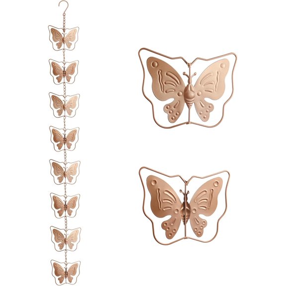 Metal Rain Chain Butterfly Rain Chain for Gutter Copper Rain Chain for Outside, 130 cm Long