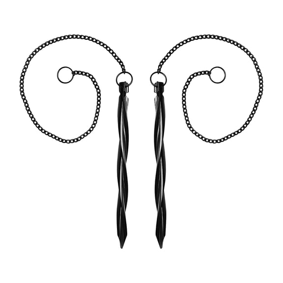 Metal Rain Chain Ground Stake Set Of 2 For Garden And Outdoor Water Collection Offering Durable Weatherproof Design Wine Red