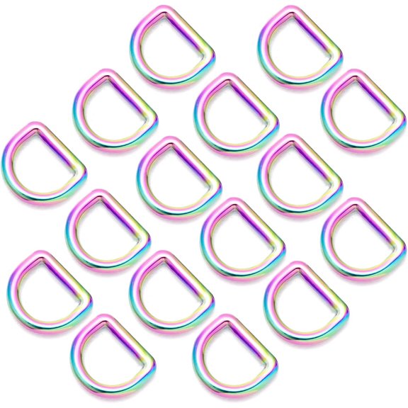 Metal Rainbow Swivel Snaps Hooks with rainbow d rings and Tri-Glides rainbow purse hardware Slide Buckles