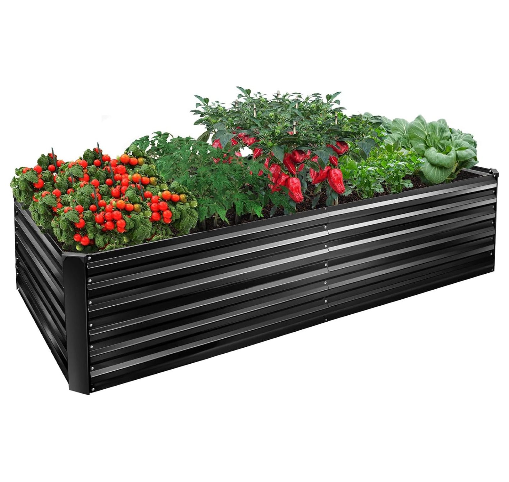 Metal Raised Bed Garden Bed Kit, 8x4x2ft Tall Galvanized Planter Raised