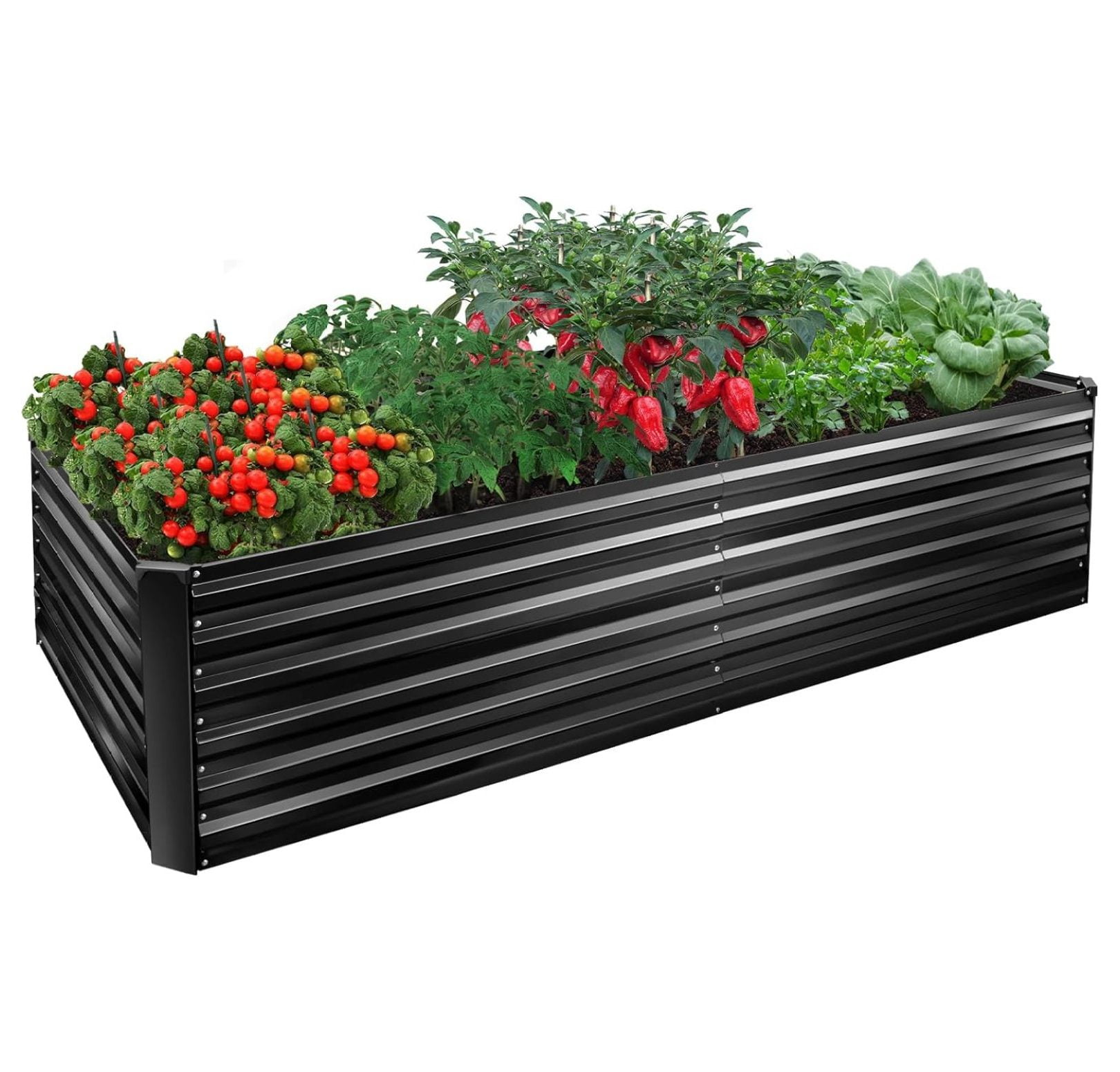 Metal Raised Bed Garden Bed Kit, 8x4x2ft Tall Galvanized Planter Raised