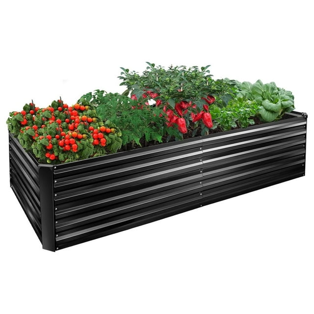 Metal Raised Bed Garden Bed Kit, 8x4x2ft Tall Galvanized Planter Raised
