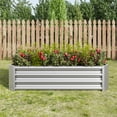 thumbnail image 1 of Metal Raised Garden Bed, 4×2×1FT Rectangle Raised Planter Bed for Plants, Vegetables and Flowers Raised Garden Boxes Steel Kit - Silver, 1 of 7