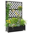 thumbnail image 1 of Metal Raised Garden Bed with Trellis,Planter Box for Climbing Plants,Vegetables & Vines,Features Drainage Holes and Privacy Screen,Planters for Patio Garden, 1 of 9