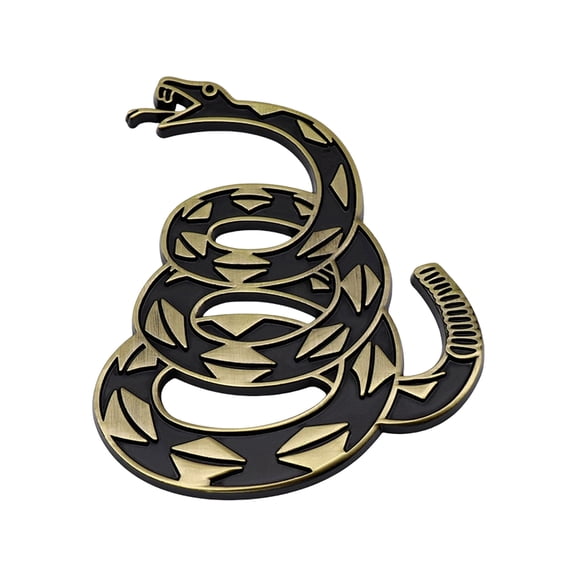 Metal Rattlesnake Car Badge 3D Raised Automotive Sticker Weatherproof Adhesive Auto Badge Decal for Auto Truck Bike