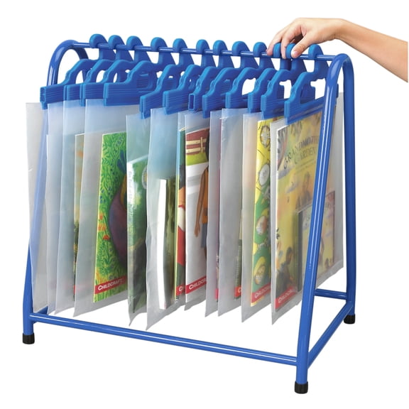 School Specialty Metal Read-Along Book Rack, Blue, Bags Not Included