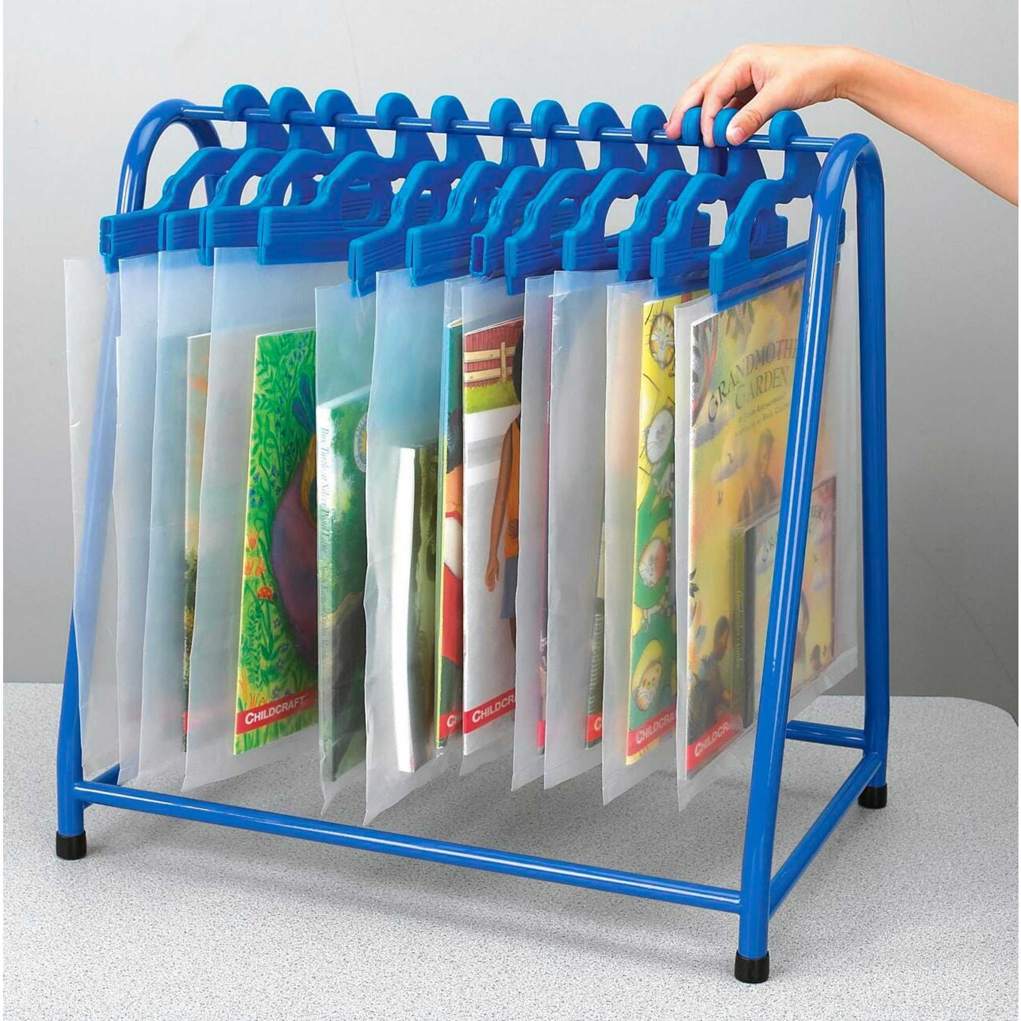 Blue Metal Read-Along Book Rack with Non-Slip Feet